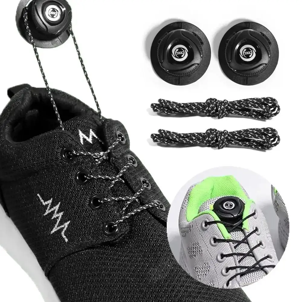 Quick Shoe Lace Shoelace Buckle Creative Lazy Shoelace Automatic Rotate Shoes Buckle DIY Elastic Free Tie Shoelaces Adult
