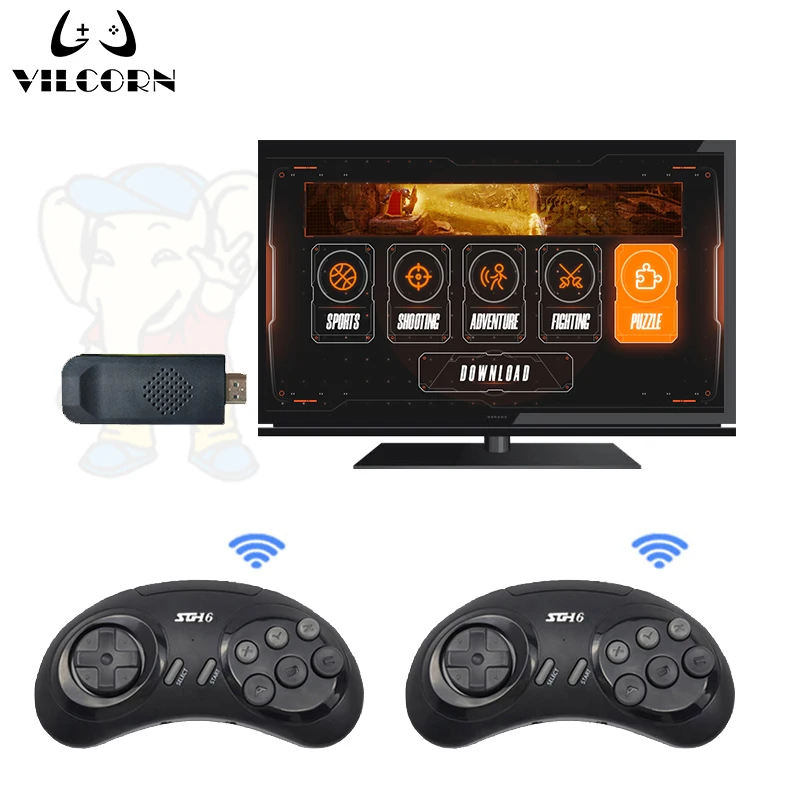 2.4G Wireless Console For SEGA NES Genesis 16 bit Vintage Classic Game Stick HD Retro 4200+ Dendy TV Games MEGA Drive