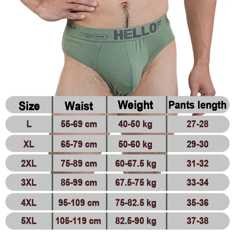 Fashion Men\'s Panties L-5XL Size Breathable Underpants Soft Comfortable Man Shorts High Elastic Underwear Pants Mens Sexy Briefs