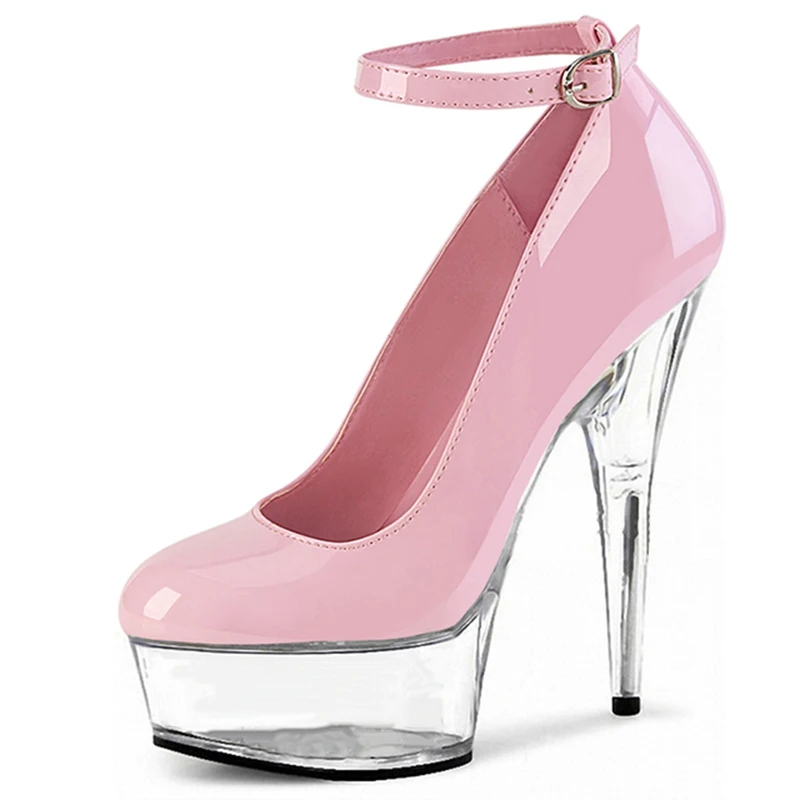 Catwalk 6Inch Strip Pole Dance Round Toe Shallow Pumps Sexy Fetish Exotic Dancer Stripper Heels 15cm Gothic Models Show Big Size