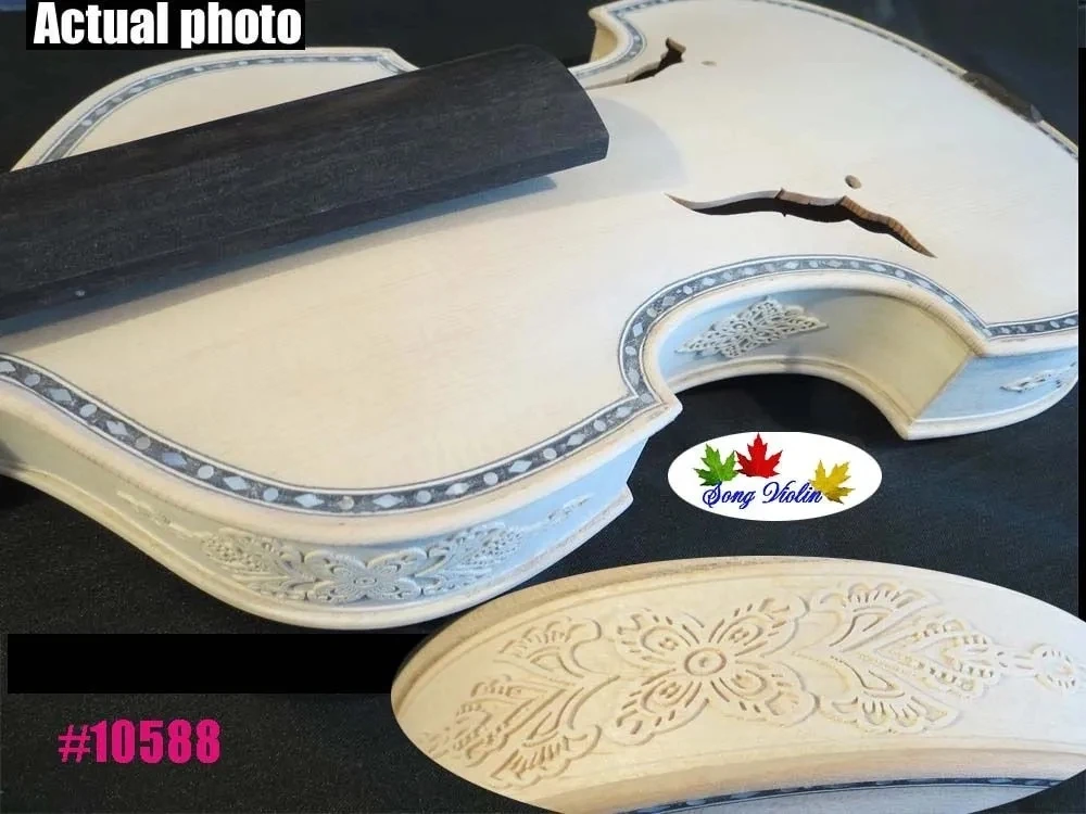 

Carving rib neck SONG Brand unfinished violin 4/4, great inlay purfling #10588