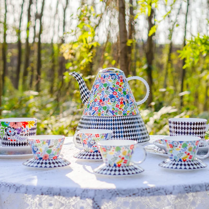 

Кофейный набор Alice's Garden костяного фарфора на английском языке, чашки и блюдца, роскошные подарки