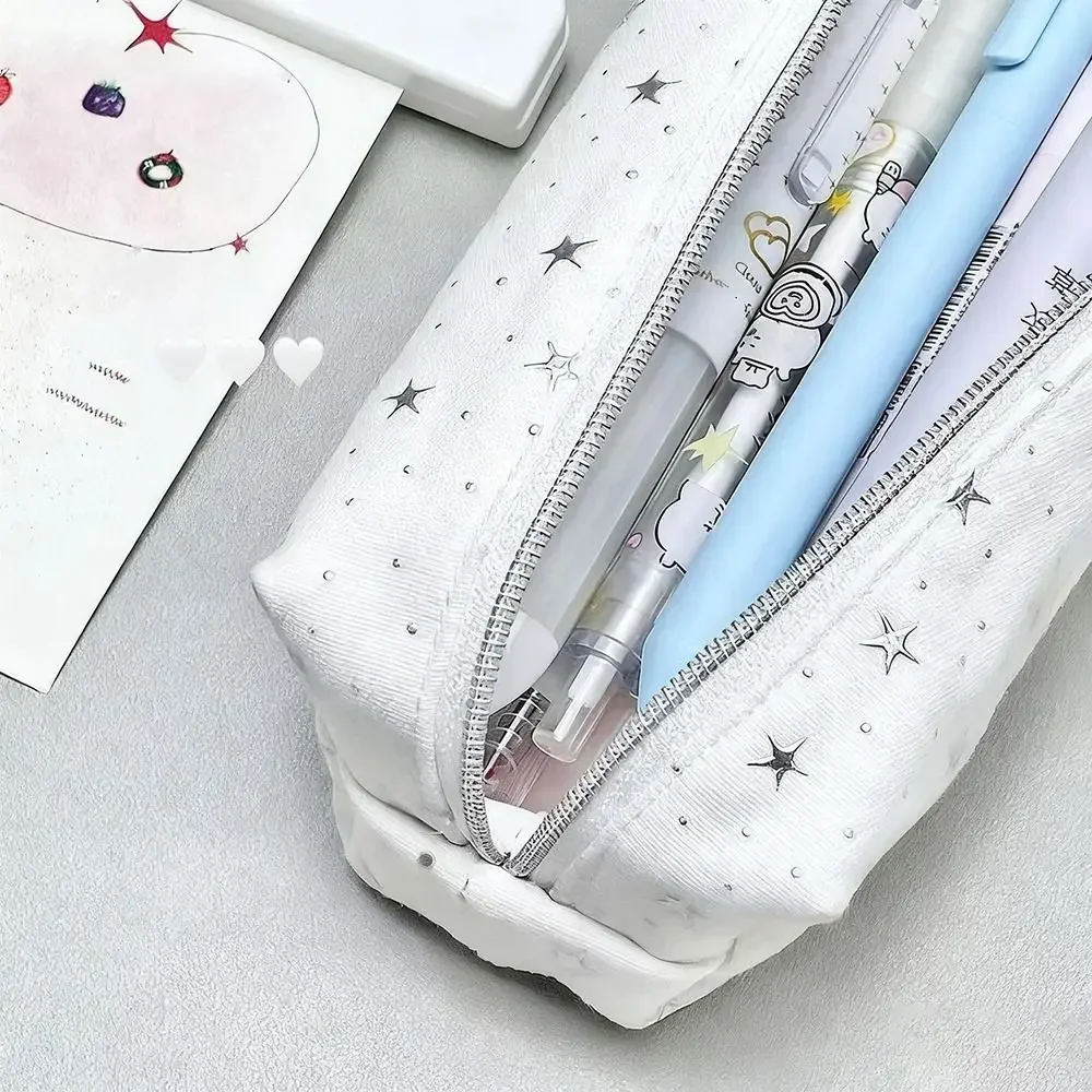 

Cute Stars Wave Point Pen Bag Lightweight Large Capacity Stationery Bag Cartoon Gift Cosmetic Bag Students Supplies