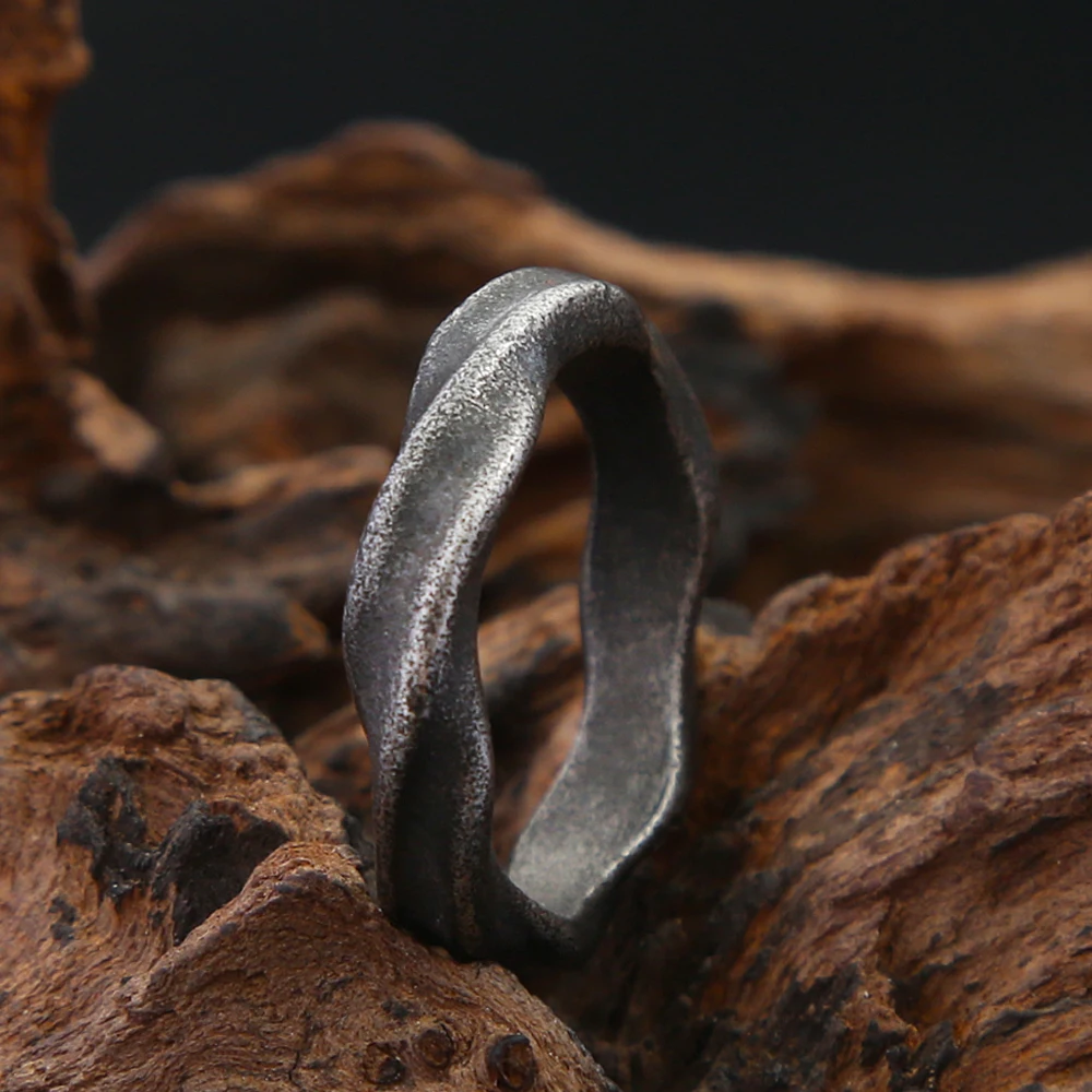 Punk Vintage Spiral Rings For Men Stainless Steel Unique Simple Ring Fashion Gothic viking Biker Jewelry Gift Dropshipping