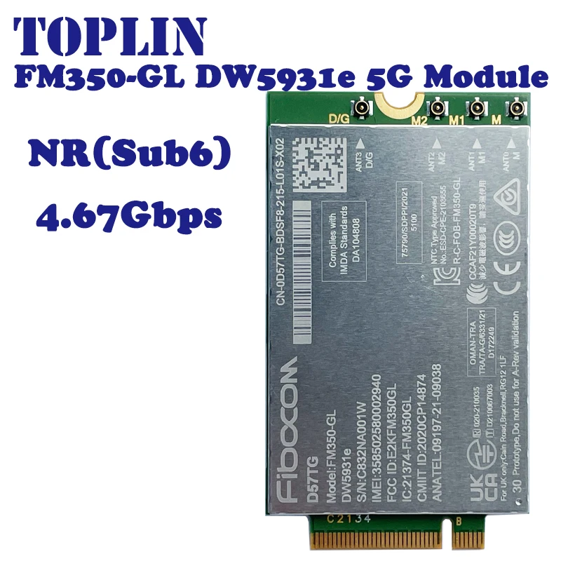 FM350-GL DW5931e 5G M.2 Module For Latitude 7440 Latitude 5531 9330 3571 Laptop 5G Solution 5000 FM350- gl