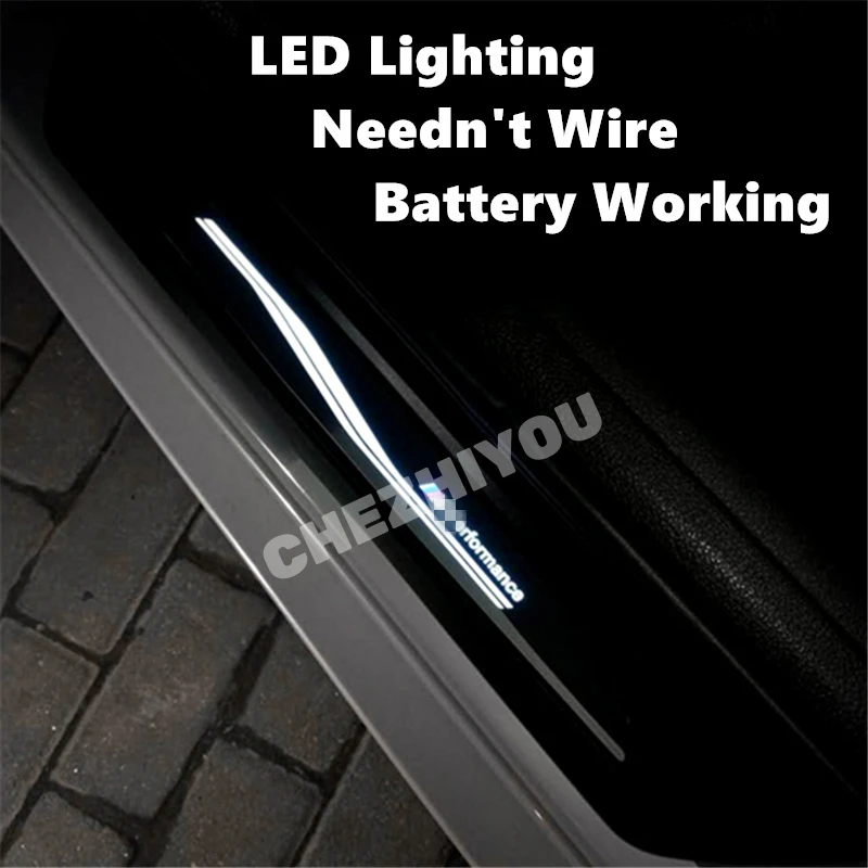 For BMW 3 Series F30 F31 2011-2019 Car Door Welcome Pedal Threshold Lighting Door Sill for M Performance with Battery 1 Pair