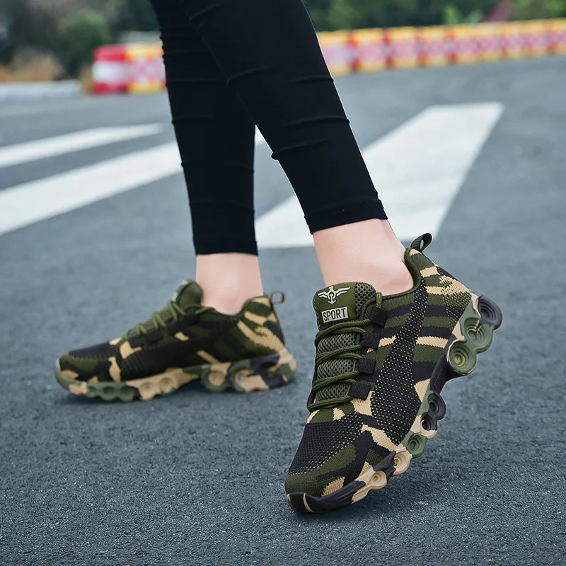 Camouflage Fashion Sneakers Women Breathable Shoes Men Woman Army Green Trainers Plus Size 44 Shoe Trends 2022 Sport 43