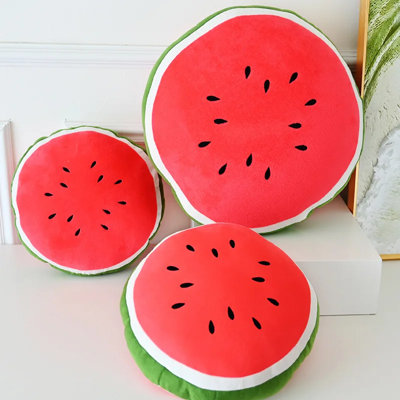 نابض بالحياة لطيف البطيخ ألعاب من القطيفة دمية محشوة وسائد النبات Kawaii الكرتون الفواكه وسادة لعبة لينة للأطفال هدية عيد ميلاد