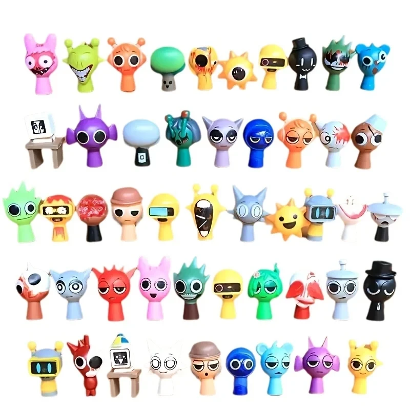 24-48pcs No Repeat Sprunki Figures Funny Collection Toys 2-3cm PVC Cute FIgures Toys Kids Christmas Gift