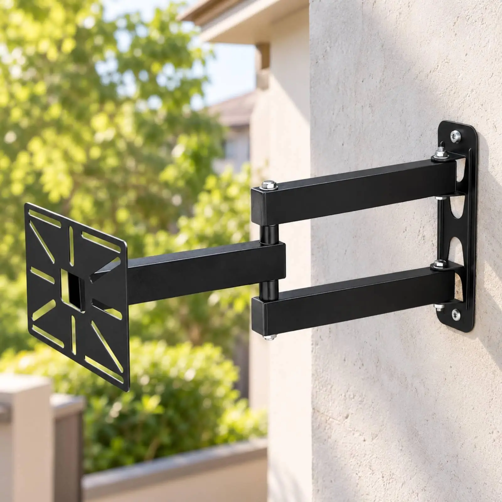 Adjustable Rotating Camera Wall Bracket Q235 Steel Hinged Arm Mount for Entryway Outdoor Security Observation Setup