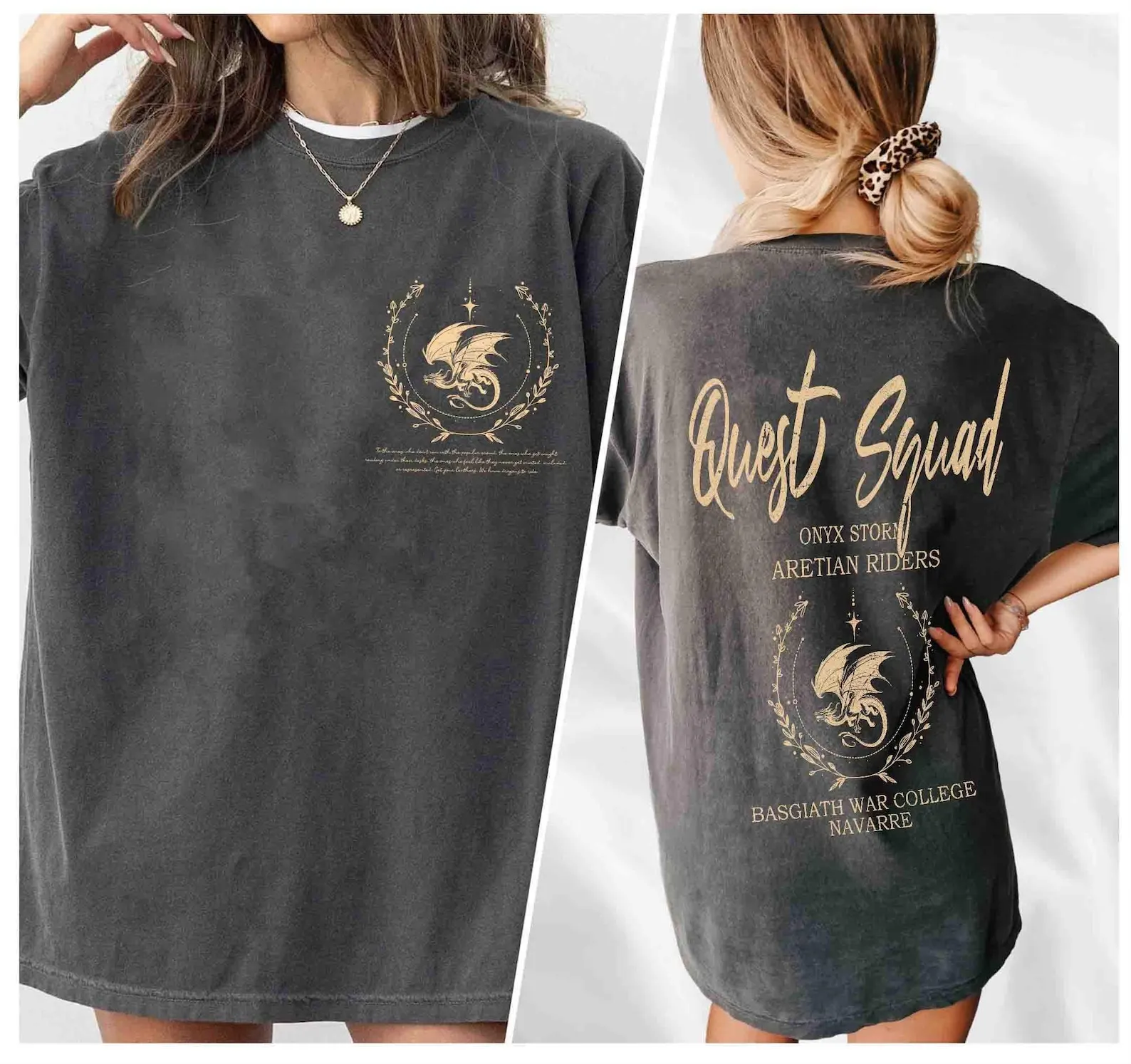 Onyx Stormcotton Shirt, Quest Squad, fourth wing shirt, Xaden Riorson Violet, Fourth wing merch,Ridoc tshirt