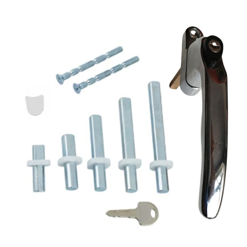 

Lockable Window Handle With Key & Screws Shed Door Handle Lock Enduring