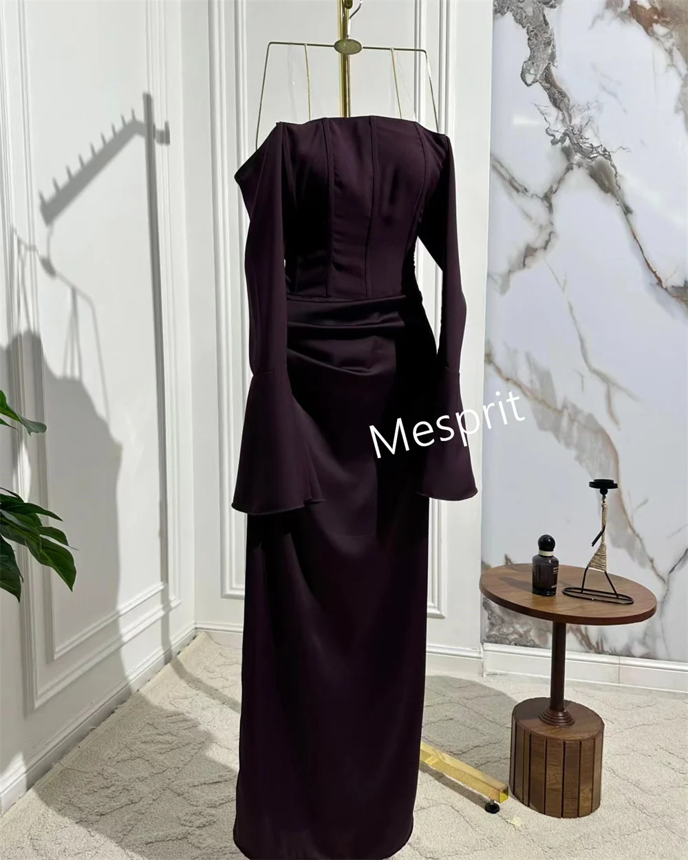 Customized High Quality Pleat Column Boat Neck Long Dresses Homecoming Dresses Customization Sizes Available