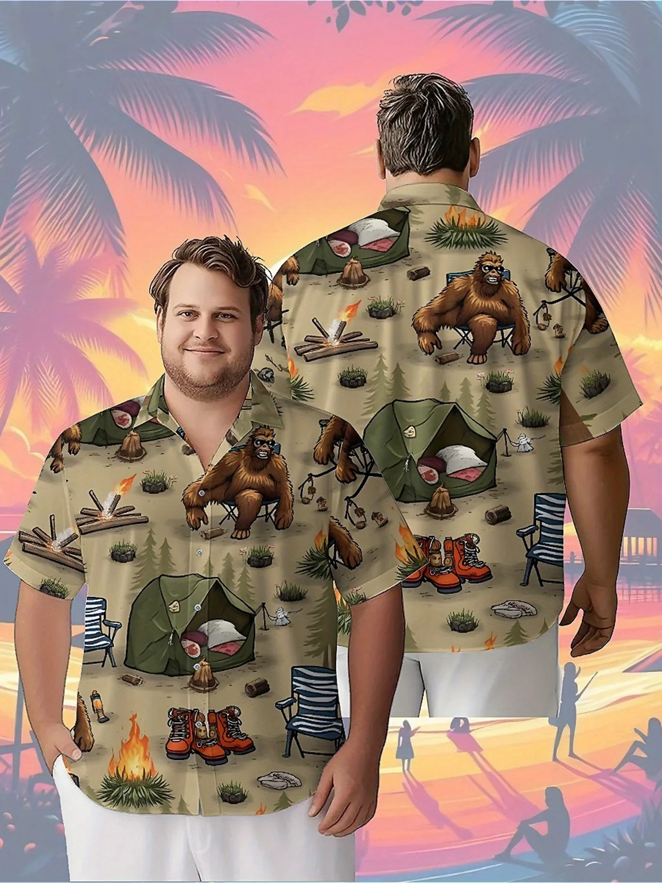 

Men's Plus Size Hawaiian Shirts Forest Adventure Theme Outdoor pattern,Premium Comfort Youth Clothes,Streetwear Y2K Tops