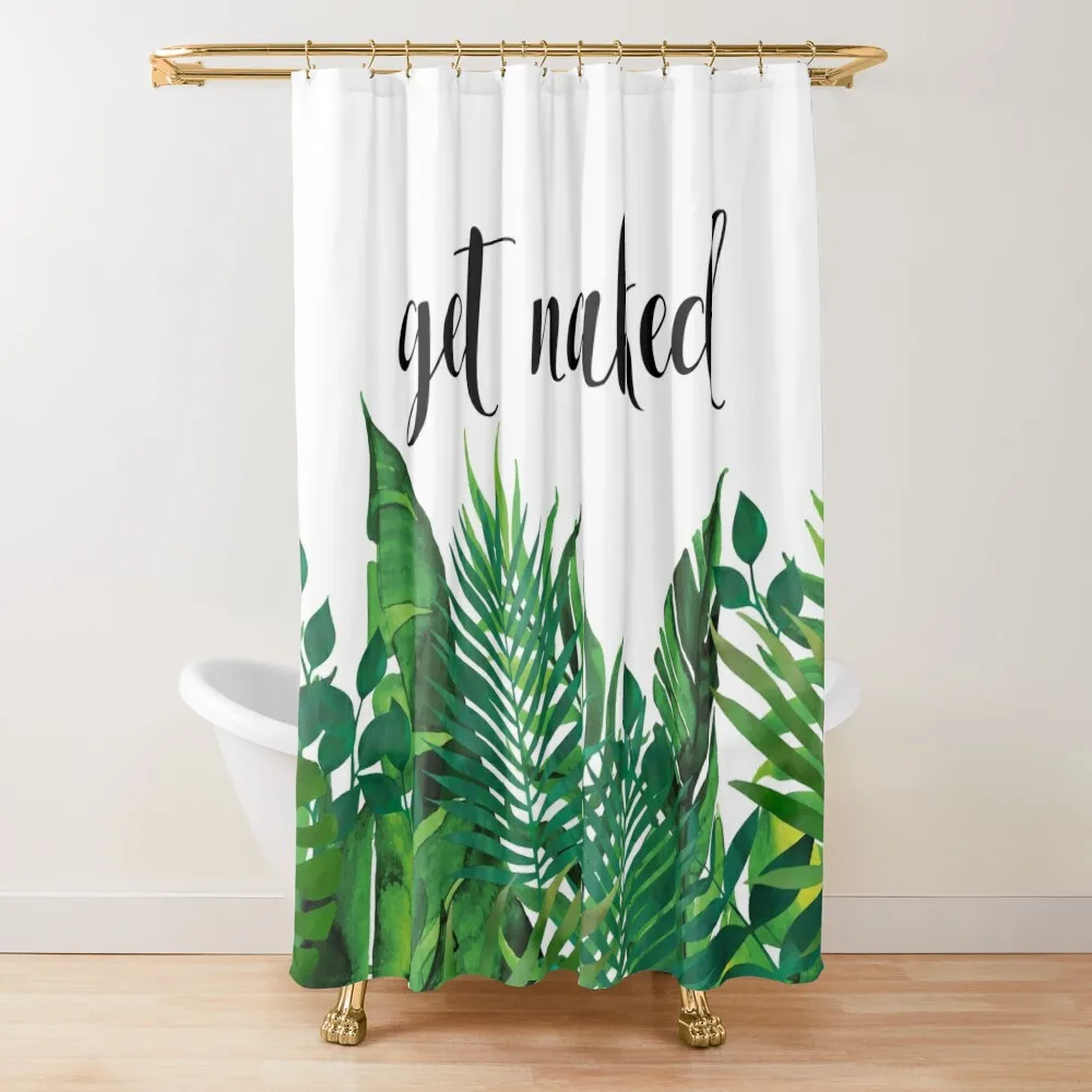 

Get Naked, Tropical Jungle, Fun Bathroom Art Shower Curtain Bathroom Shower Set Bathroom Decor Curtain