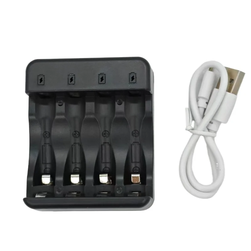 4-Slot Lithium-ion Battery Charger Intelligent Rapid Charger with LED Indicator Lights for Rechargeable Lithium-ion Batteries
