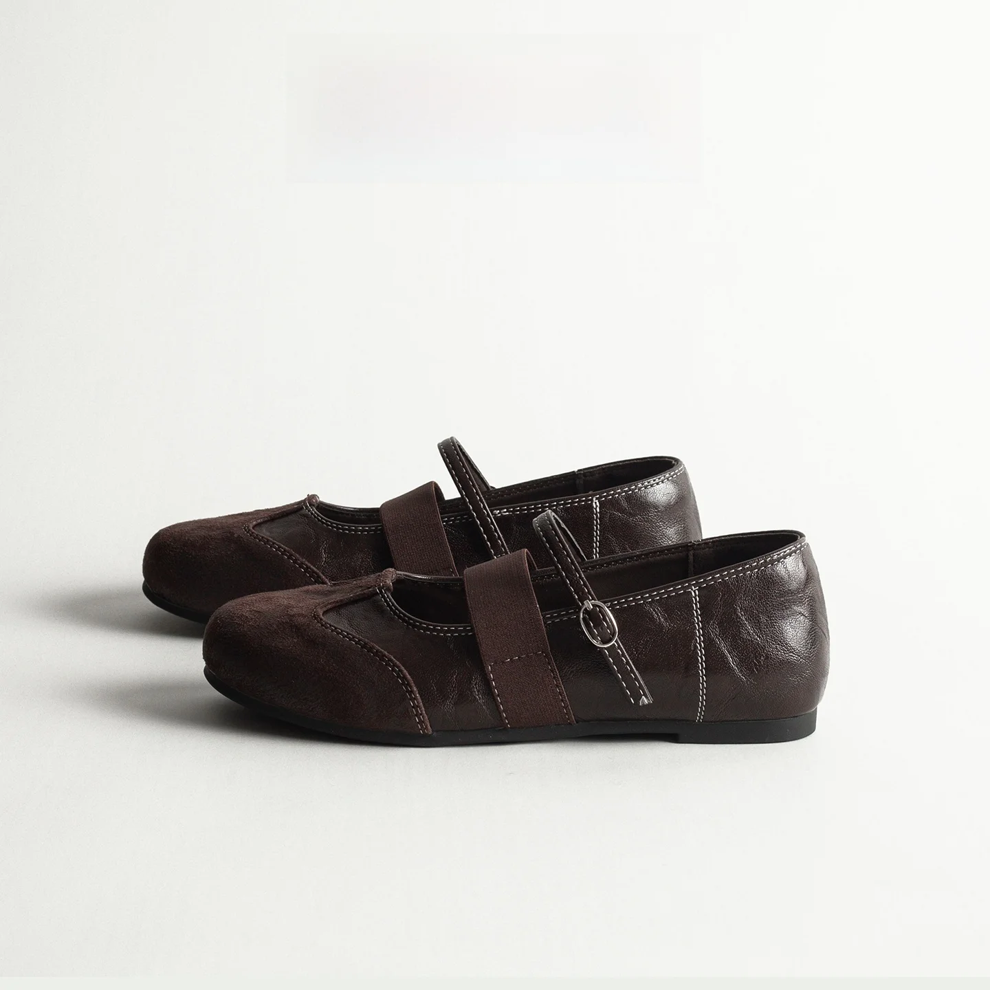 

Leather Retro Ballet Mary Jane Shoes Women's Spring Versatile Fashion Casual Flat Bottom Commuting Single Shoes Korean Style