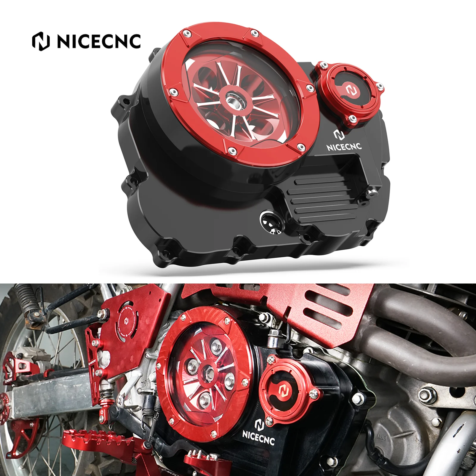

NiceCNC Transparent Engine Clutch Cover Guard For Honda XR650L XR 650L 1993-2023 2022 Oil Filter Cap Crankcase Housing Protector