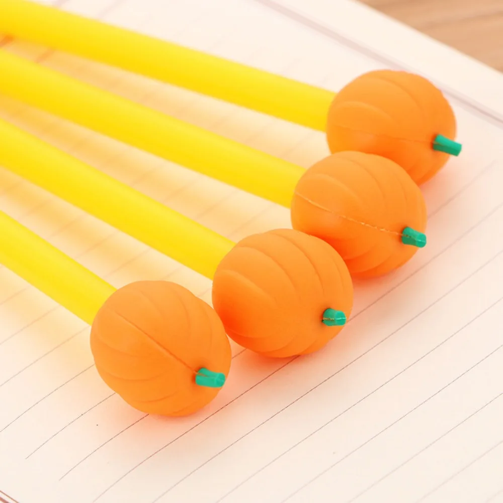 6Pcs Cute Pumpkin Neutral Pen, Halloween Pumpkin Pen, Vibrant Color,School Office Stationery, Holiday Party Gift