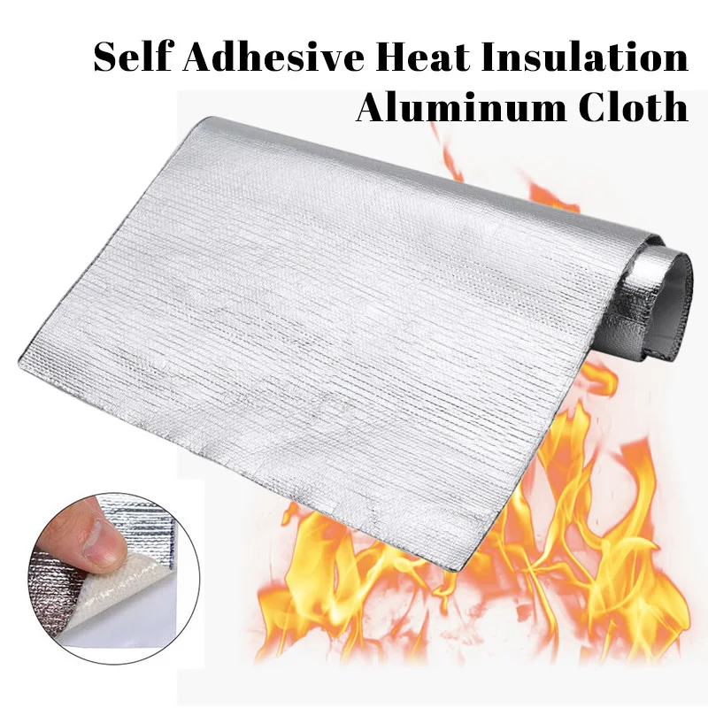 150x30cm Car Insulation Film Heat Protection Mat High Temperature Cloth Resistant Silver Fiberglass Aluminum Foil Film Auto Part