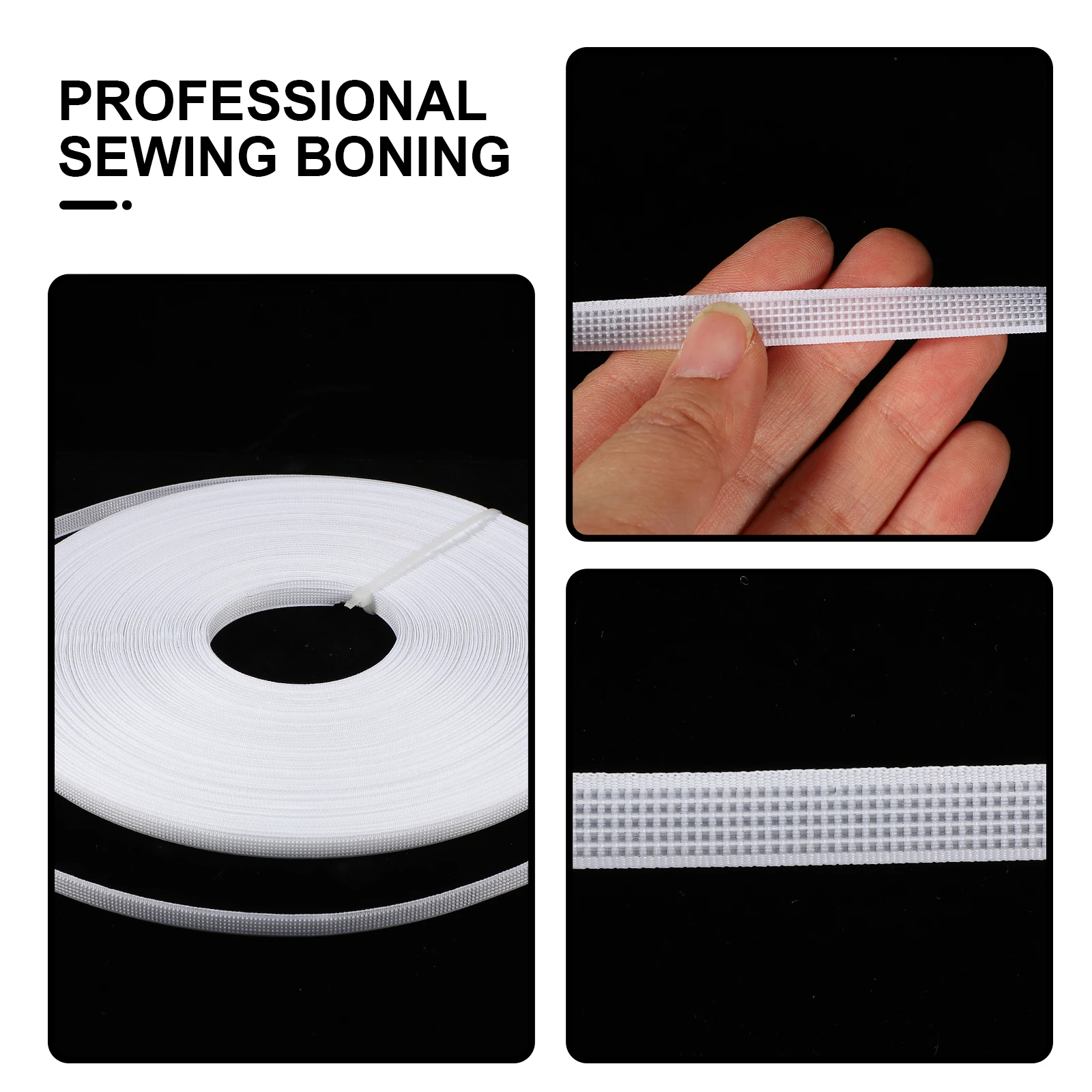 

White 8mm Shaping Boning Strip Cuttable Sewing Dress Accessories DIY Polyester Roll Household Wedding Clothes Support