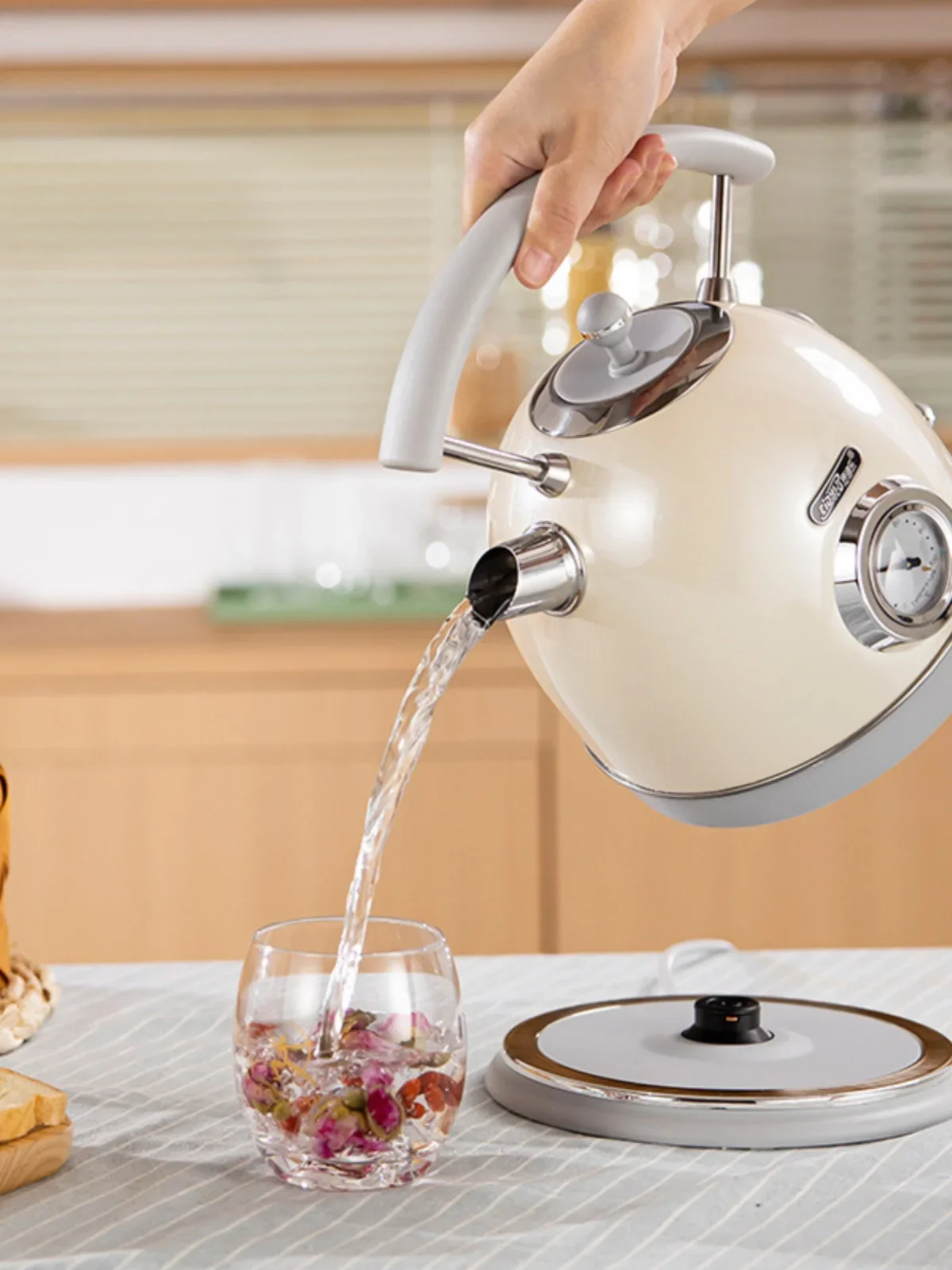 Электрический чайник Cidylo в стиле ретро, 220 В, автоматическое отключение, нержавеющая сталь 304, чайник в европейском стиле