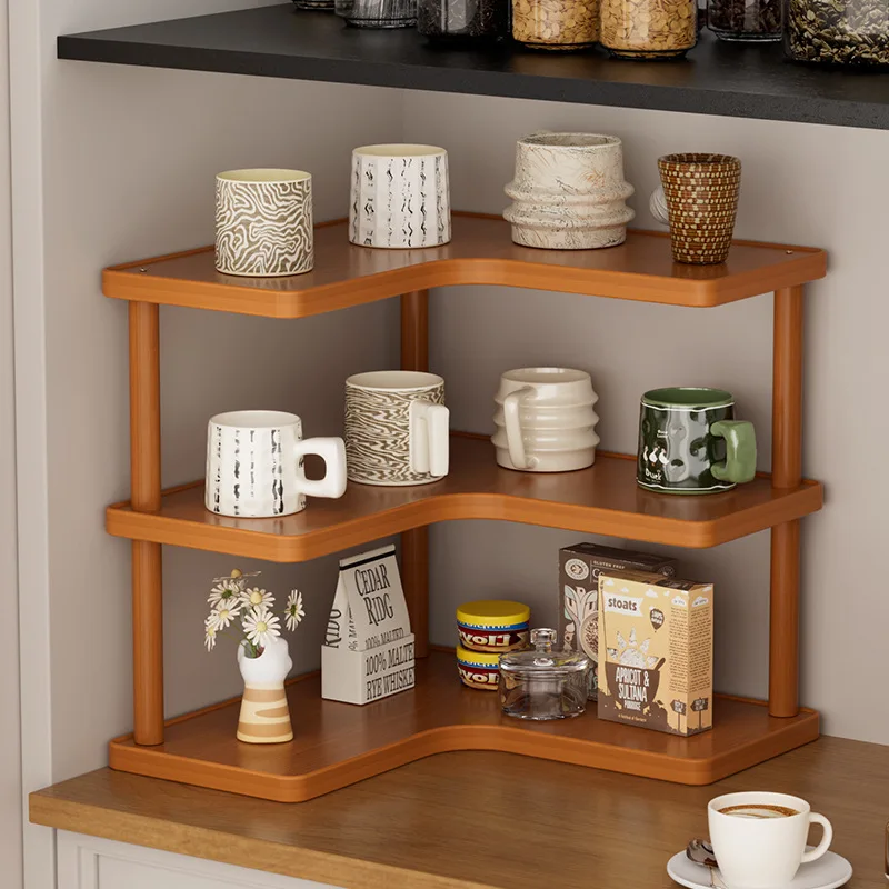 Desktop Shelf Multi-level Kitchen Corner Spice Rack Tabletop Home Storage Home Storage Shelf