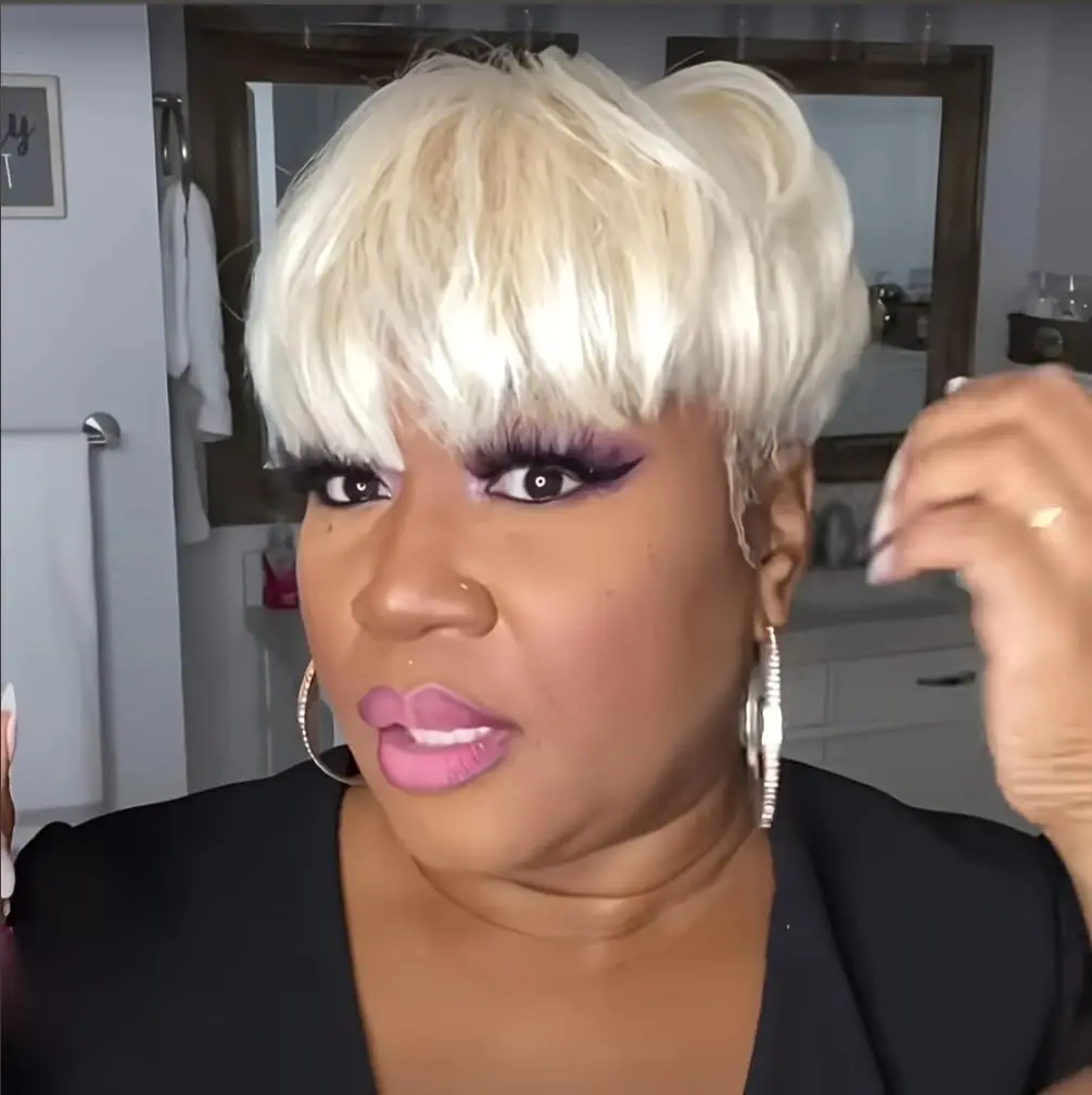 6 بوصة 613 شقراء اللون شعر ريمي شعر مستعار آلة صنع خصلات الشعر المستعار الإنسان 150% الكثافة قصيرة مستقيم عابث قطع باروكة من شعر طبيعي