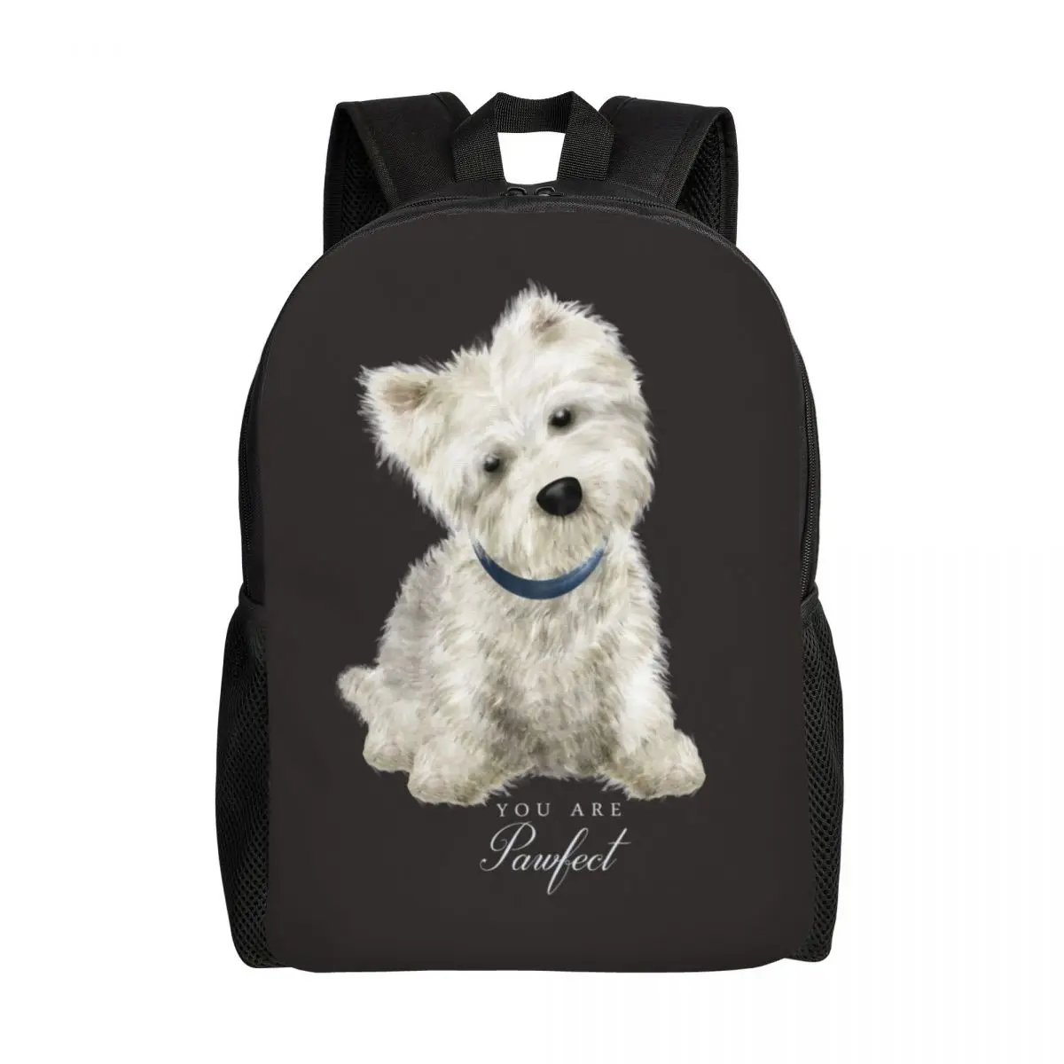 Westie West Highland White Terrier Dog Laptop Backpack Women Men Basic Bookbag for School College Students Bags