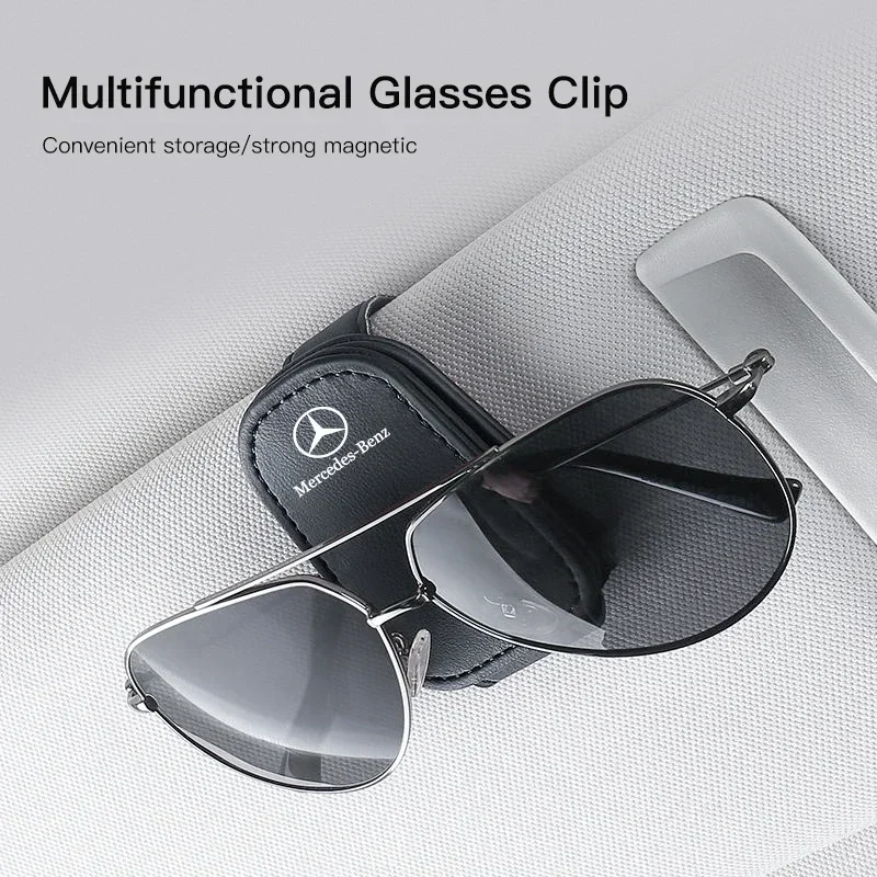 Car Glasses Sun Visor Box Auto Sunglasses Clip Card Accessories For Mercedes Benz AMG W203 W206 W220 W205 W211 W212 W201 W210