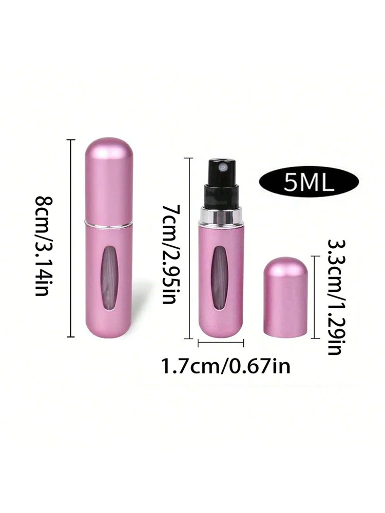 5Pcs Mini Easy Fill Refillable Travel Perfume Atomizer Pump Spray Pocket Bottle 0.169oz