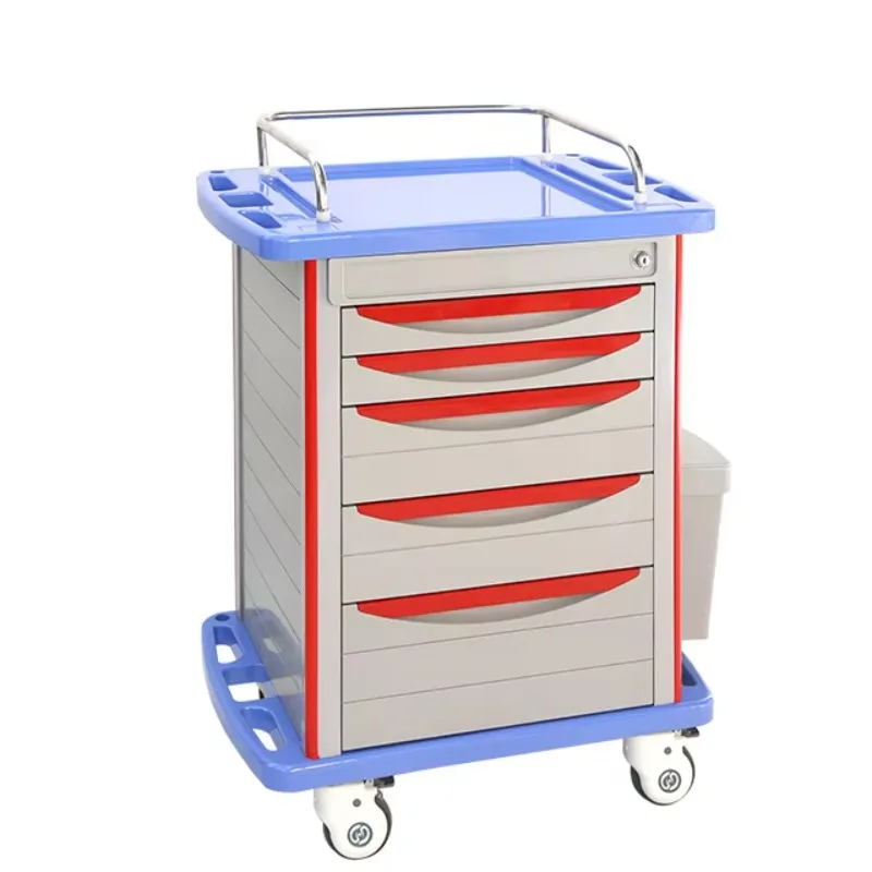 

Hospital Clinic Medical Emergency Crash Cart ABS Medication Anesthesia Trolley Wheel Plastic Furniture
