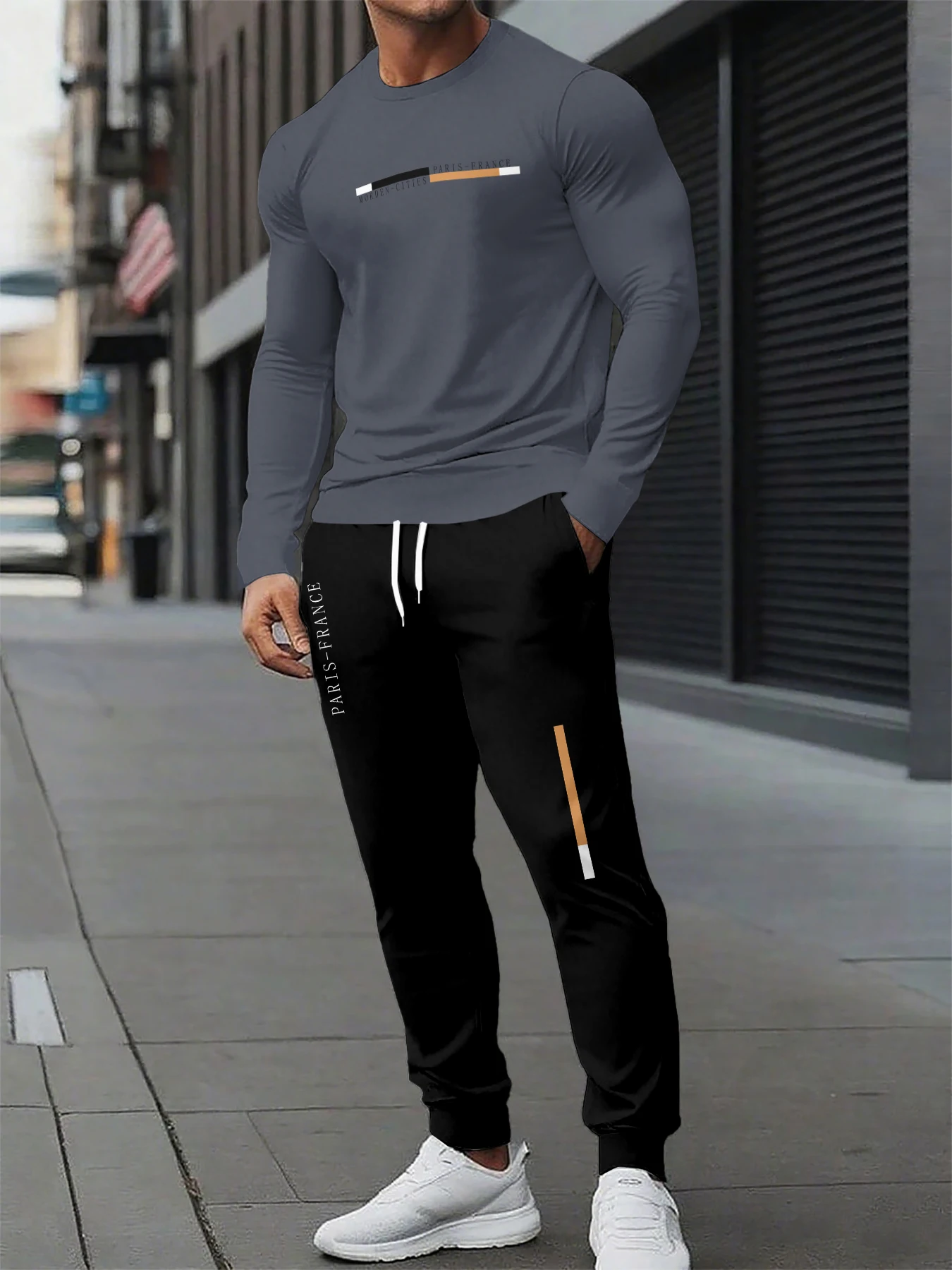 

Autumn and Winter Men Long Sleeve Set Men Sports Long Sleeve Set Popular Printed Pattern Men Fashion and Street Set Quick Drying