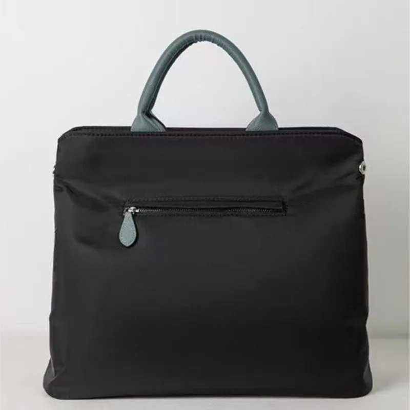 Black Simple Laptop Bag Nylon Large Capacity Tote Bag Tablet MacBook Air 13 13.3 15 Inch Case Portable Multifunctional Briefcase