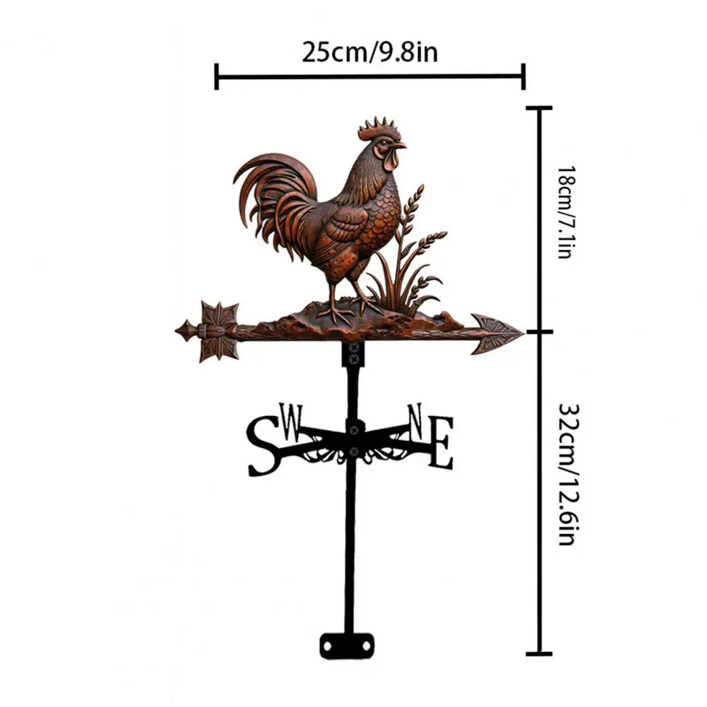Weather Vane for Outdoor Roofs Long-lasting Outdoor Decoration Retro Metal Rooster Weather Vane Farmhouse Outdoor for Yard