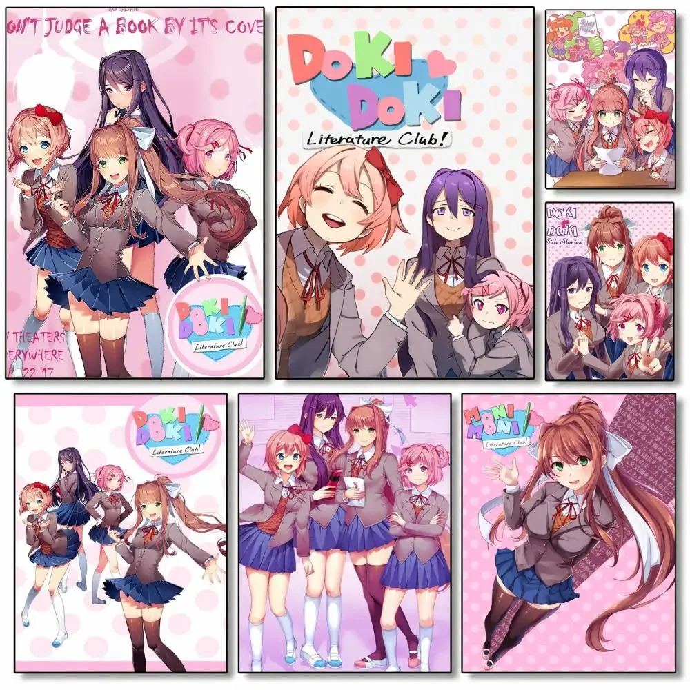 Doki Doki Literature Club Anime-Poster, hochwertige Wandkunst für Zuhause, Schlafzimmer, Wohnzimmer, Flur, perfektes Geschenk