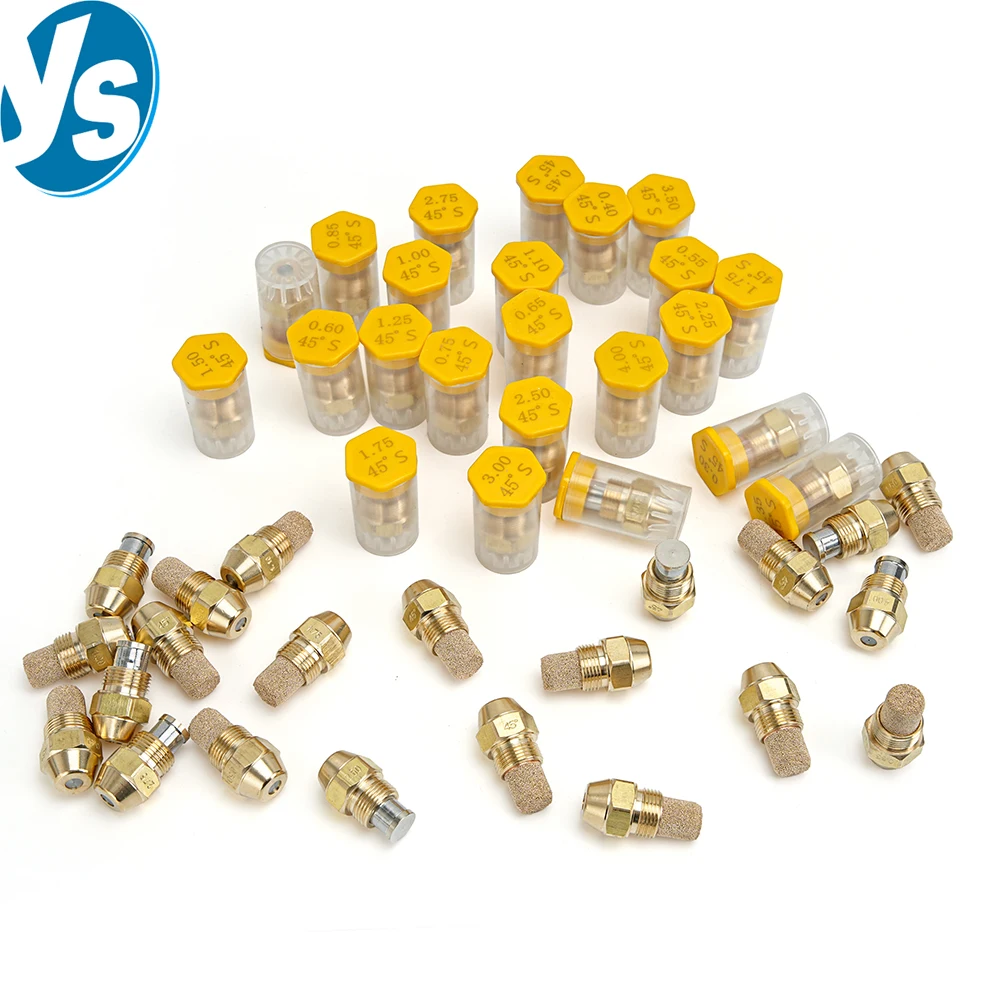 45 Degree Solid/Hollow Cone Spray Nozzle Brass Oil Burner Nozzle 0.4-6.0 GPH  for Diesel Methanol Combustion