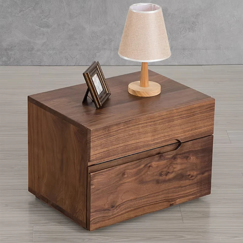 

Modern black walnut solid wood bedside table Assembled bedside table