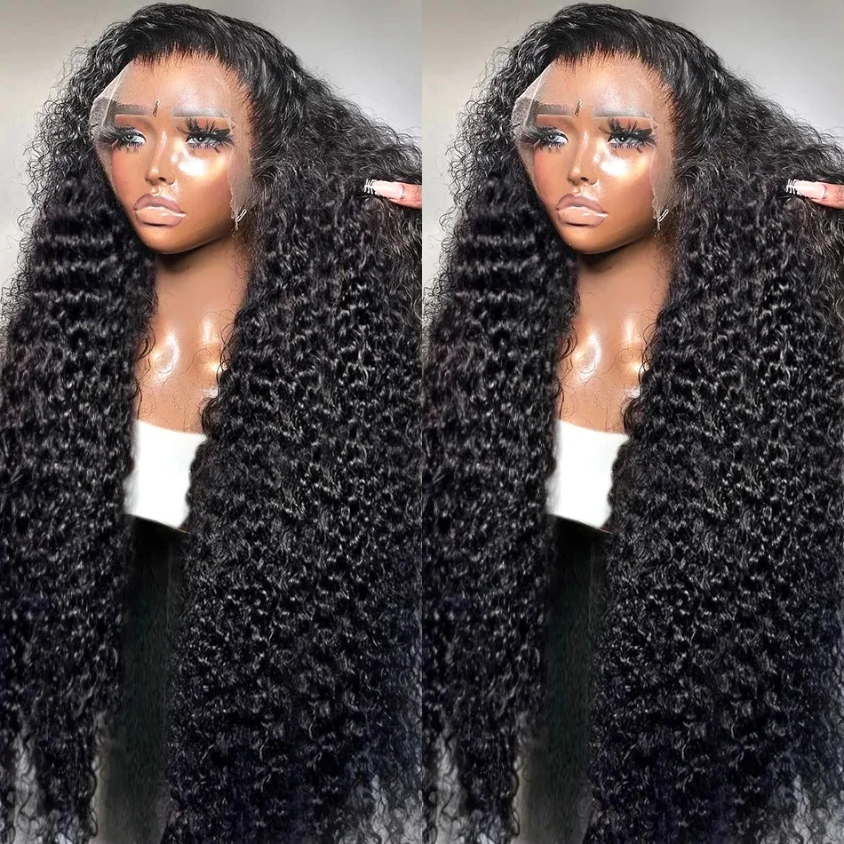 250% 30 36 Inch Transparent 13x4 Lace Front Wig Water Curly Human Hair Wigs Deep Wave 13x6 Lace Frontal Wigs For Women