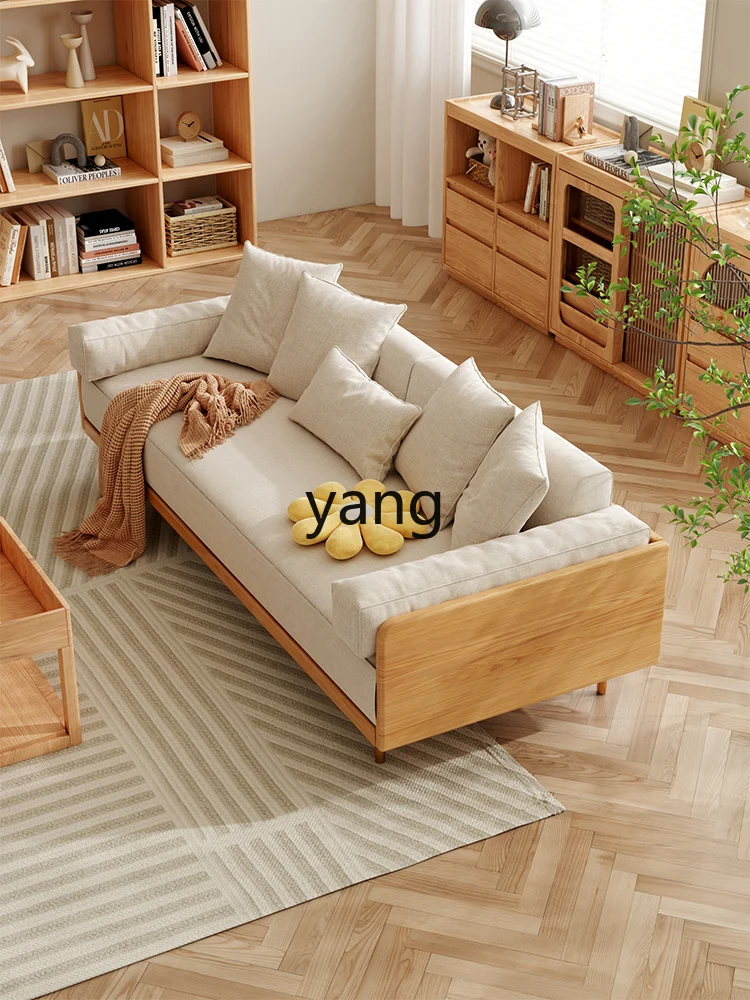 cx solid wood folding dual-purpose simple small apartment double telescopic pull-out multi-functional sofa