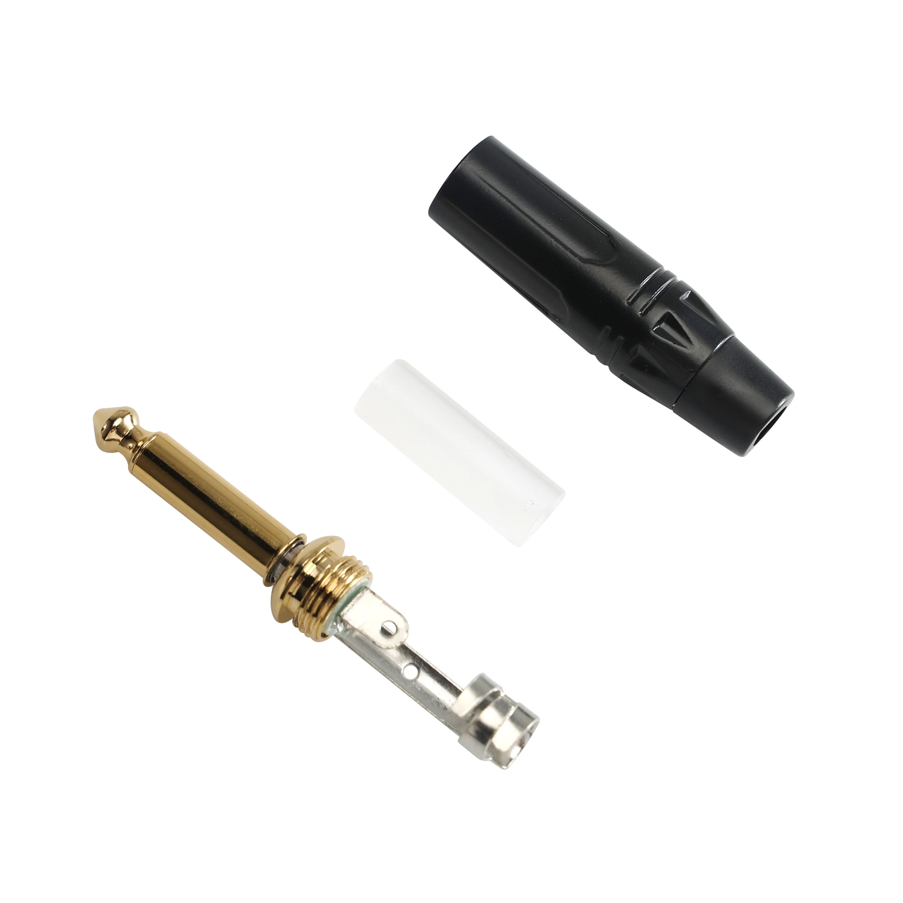 New style Audio Mute Black Silent 1/4 inch 6.35mm Guitar Connector Jack Straight Or Right  Angle Type