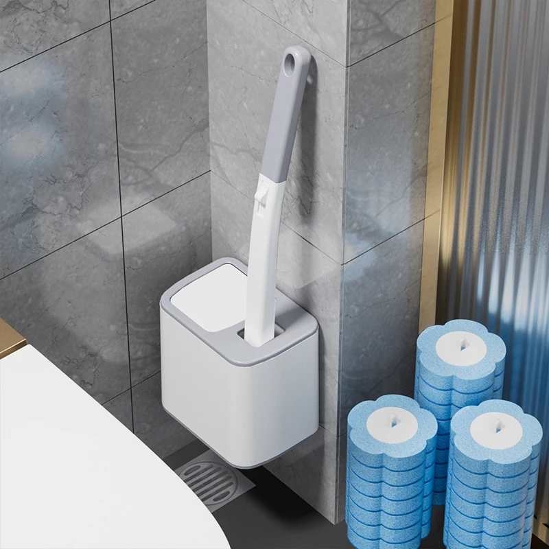 Disposable Toilet Brush Replaceable Wall-mounted Long Handle Toilet Brush Cleaning Tools WC Bathroom Accessories