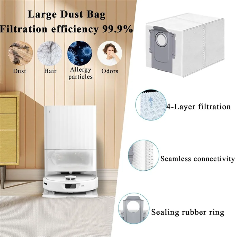 24-Hour Delivery Replacement Parts For Roborock Qrevo Master/Qrevo Slim Robot Vacuum Main Side Brushes HEPA Filters Mop Pads Dus