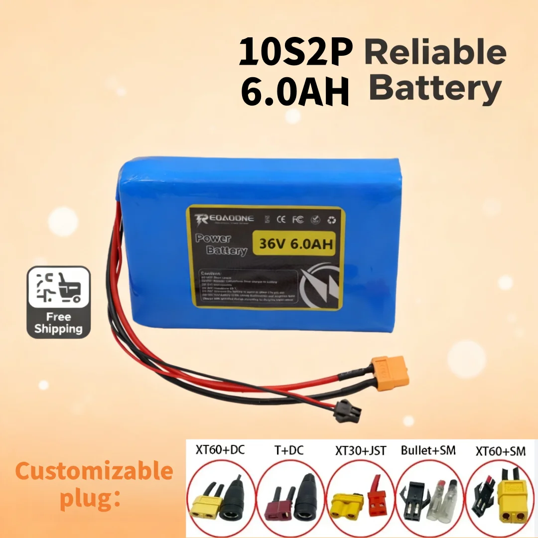 Veilige Hoge 36V 4000mAh/6000mAh Batterij 10S2P met Bescherming Circuit voor Hoverboard Scooter DuurzaamAanpasbare plug - afbeelding 2