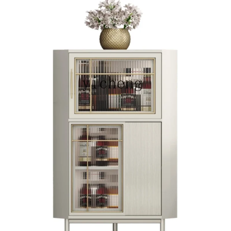 

YY Glass Wine Cabinet Corner Cabinet Modern Minimalist Living Room Solid Wood Corner Corner Cabinet