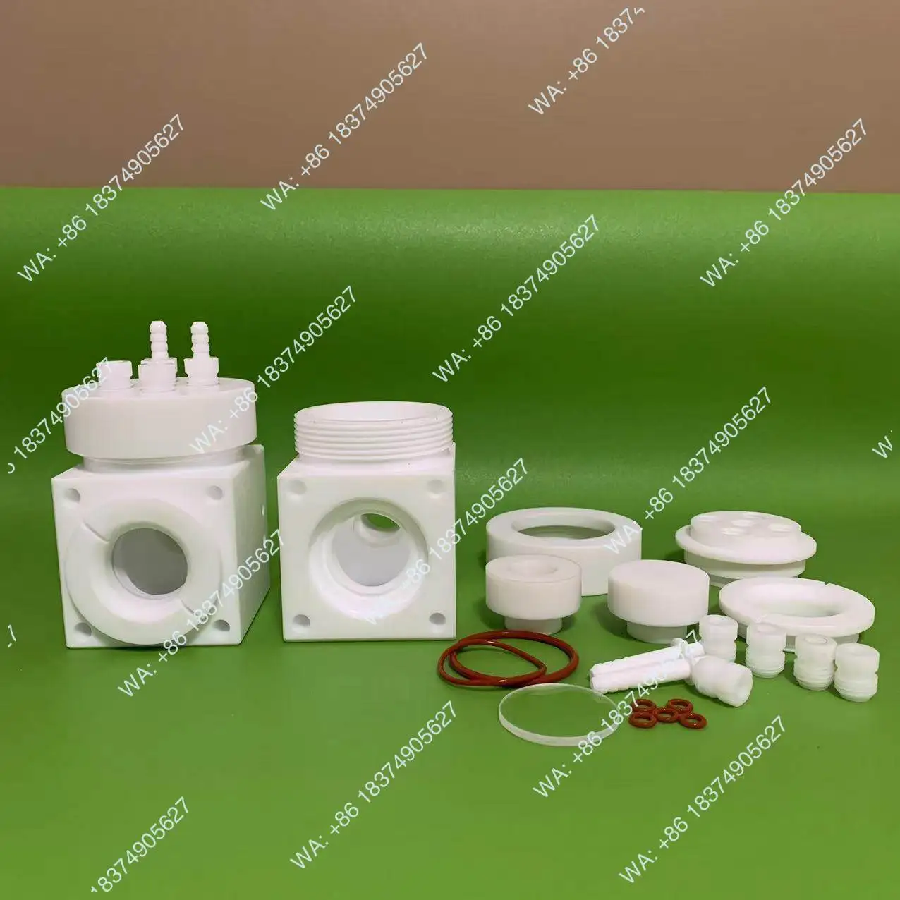 K040 Square Sealed Electrolyzer Spectral Optical Electrolysis Cell, PTFE Photocatalysis 40mm