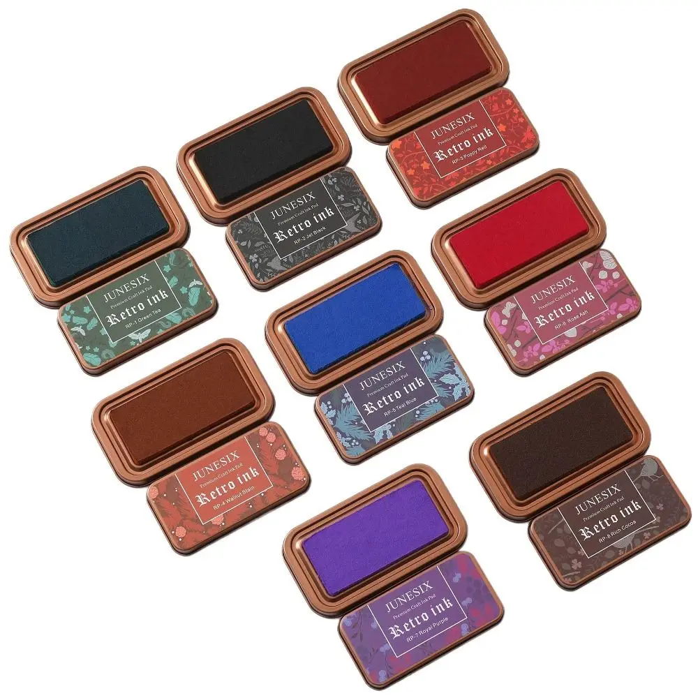 Colorful Acid-Free DIY Crafts Ink Pads Quick Drying Vintage Self Ink Stamp Durable Safety Student Supplies Art Journaling