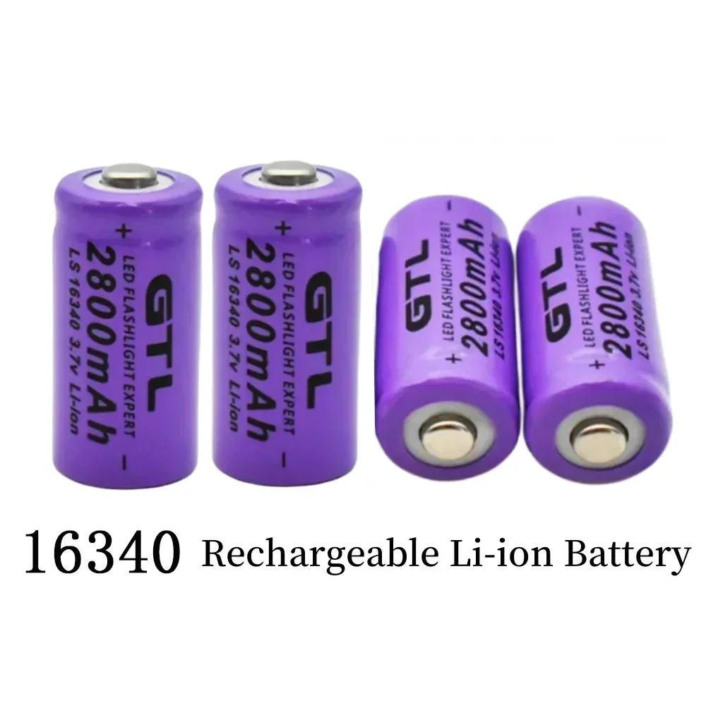 3.7V 2800mAh Li-ion 16340 Battery CR123 CR123A Rechargeable Batteries for Laser Pen LED Flashlight Camera - view 6