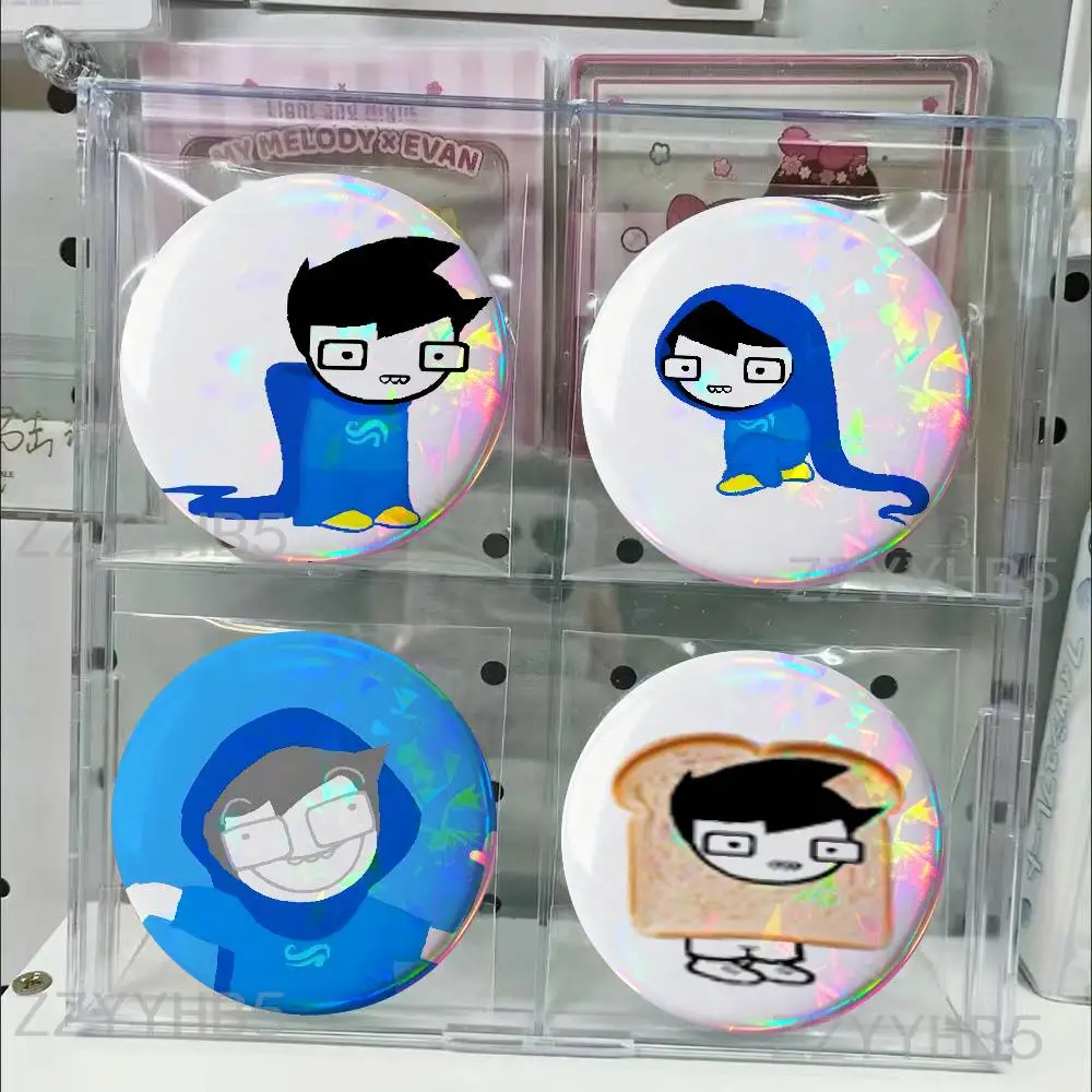 

John Egbert H-Homestuck Meme Coin Badges Tinplate Round Brooch Custom Anime Role Enamel Pins Gifts for Fans Friends