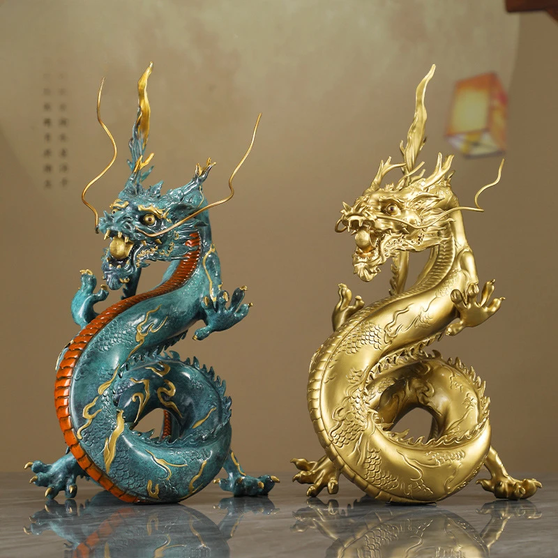 Copper and gold years, all brass dragon ornaments, zodiac dragon handicrafts, living room, foyer, boss's office